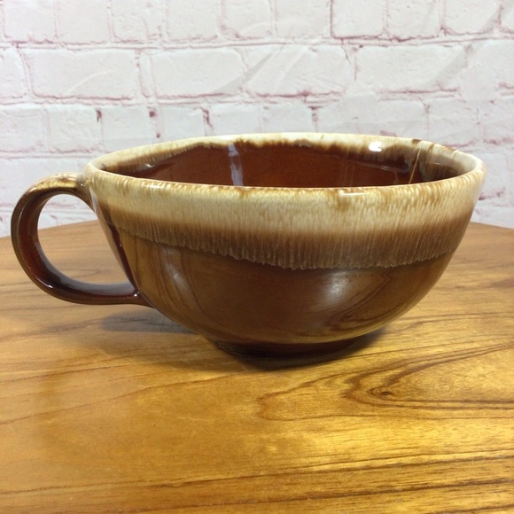 Vintage McCoy Brown Drip Glaze Soup Chowder Chili Ceramic Handled Mug - Picture 3 of 9
